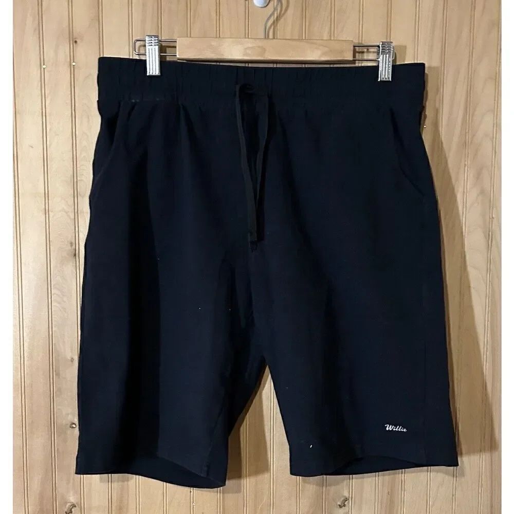 Willit Women's XL Shorts 10" Bermuda Cotton Long Shorts Black Pockets